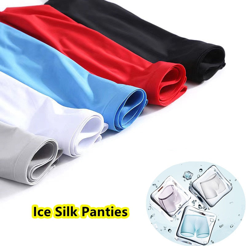 3pk Transparent Undies when wet! Ice Silk Men's Underwear Boxer Briefs For Men 3D Ultra Thin Comfortable Breathable Quick-Drying Panties 3pcs