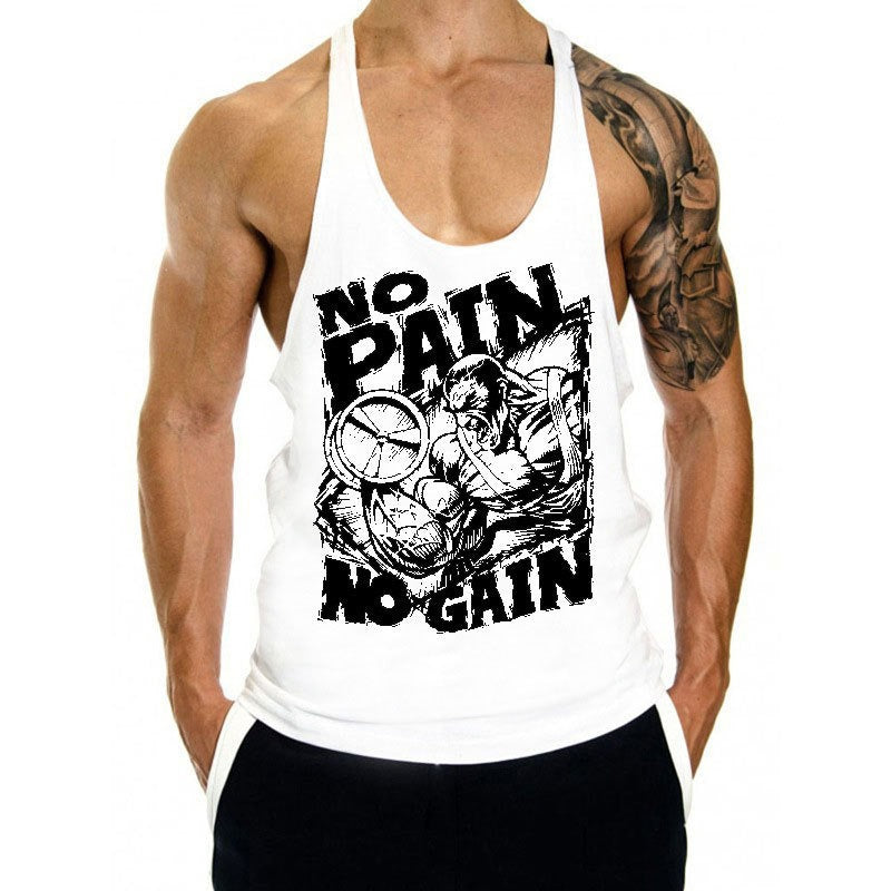 Fitness Tank Mens Loose Training Racerback Sleeveless Cotton Basketball Sports Tank Top Bodybuilding Trend