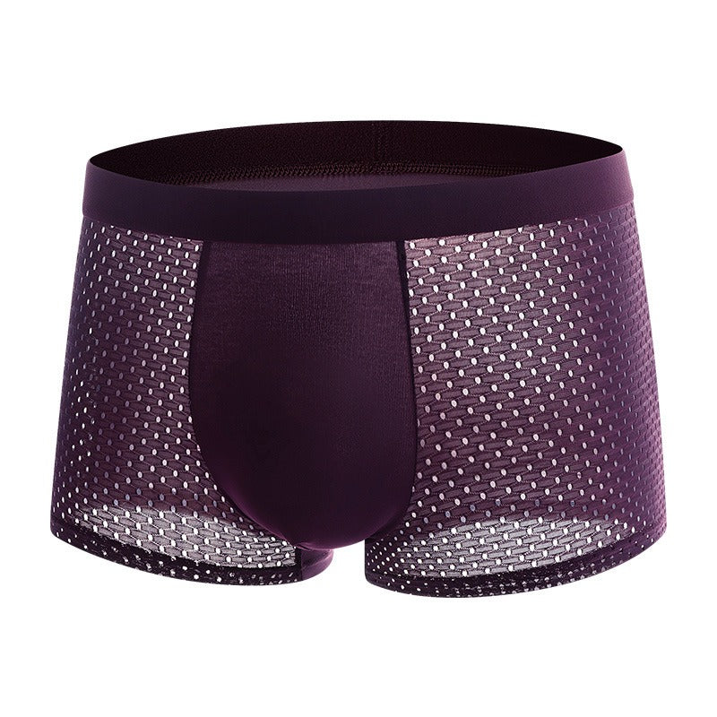 NEW DRIP! HOT! Mesh ice silk mesh underwear for men's square angle underwear