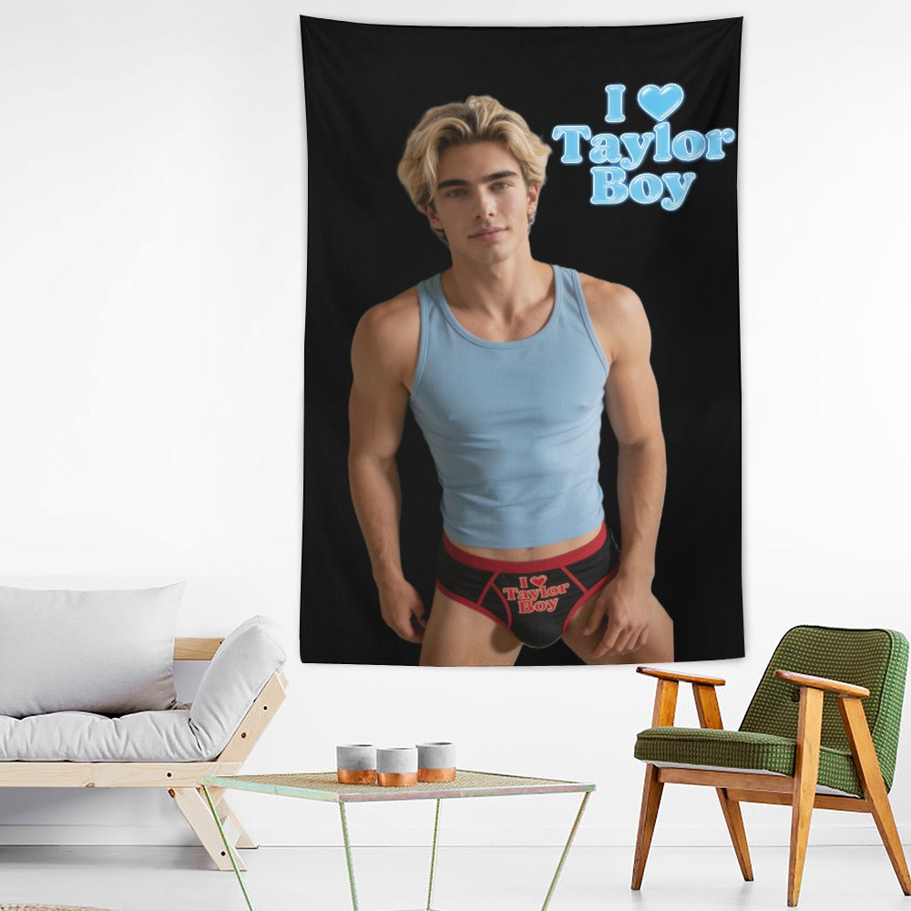 Taylor Boy™ Ultra‑Soft Vertical Tapestry — HD Print Edition
