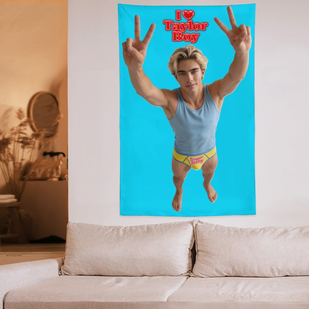 Taylor Boy™ Ultra‑Soft Vertical Tapestry — HD Print Edition