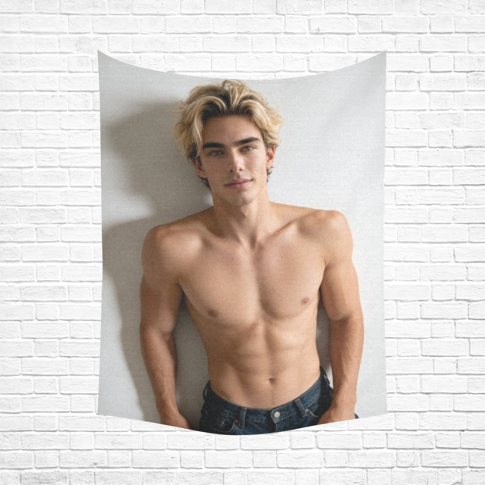 Taylor Boy™ 60"x80" Cotton Linen Wall Tapestry — Clean, Bold, Fan‑Ready