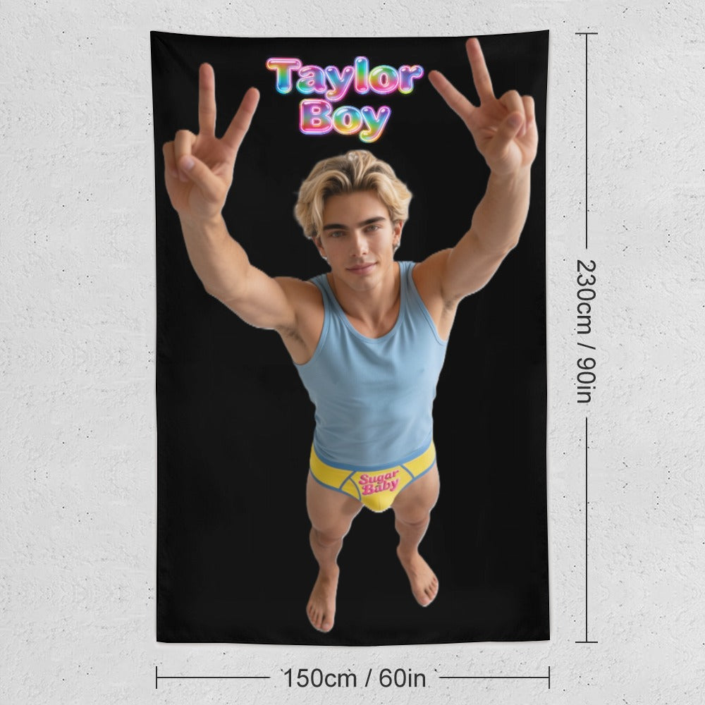 Taylor Boy™ Ultra‑Soft Vertical Tapestry — HD Print Edition