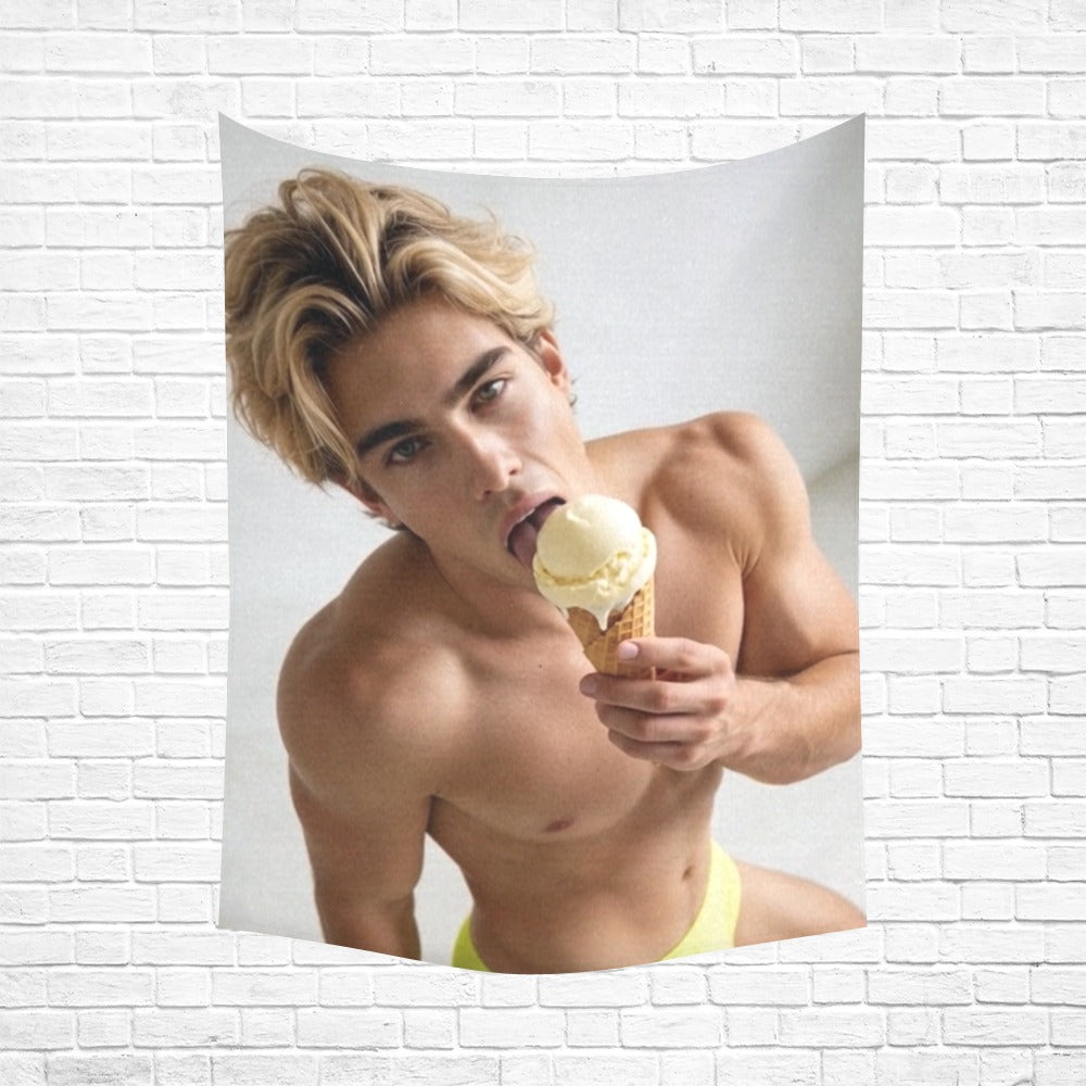 Taylor Boy™ 60"x80" Cotton Linen Wall Tapestry — Clean, Bold, Fan‑Ready