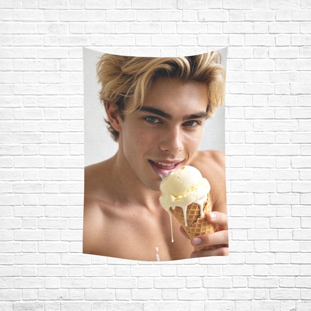Taylor Boy™ Vertical Cotton Linen Tapestry — 40"x60" Fan‑Ready